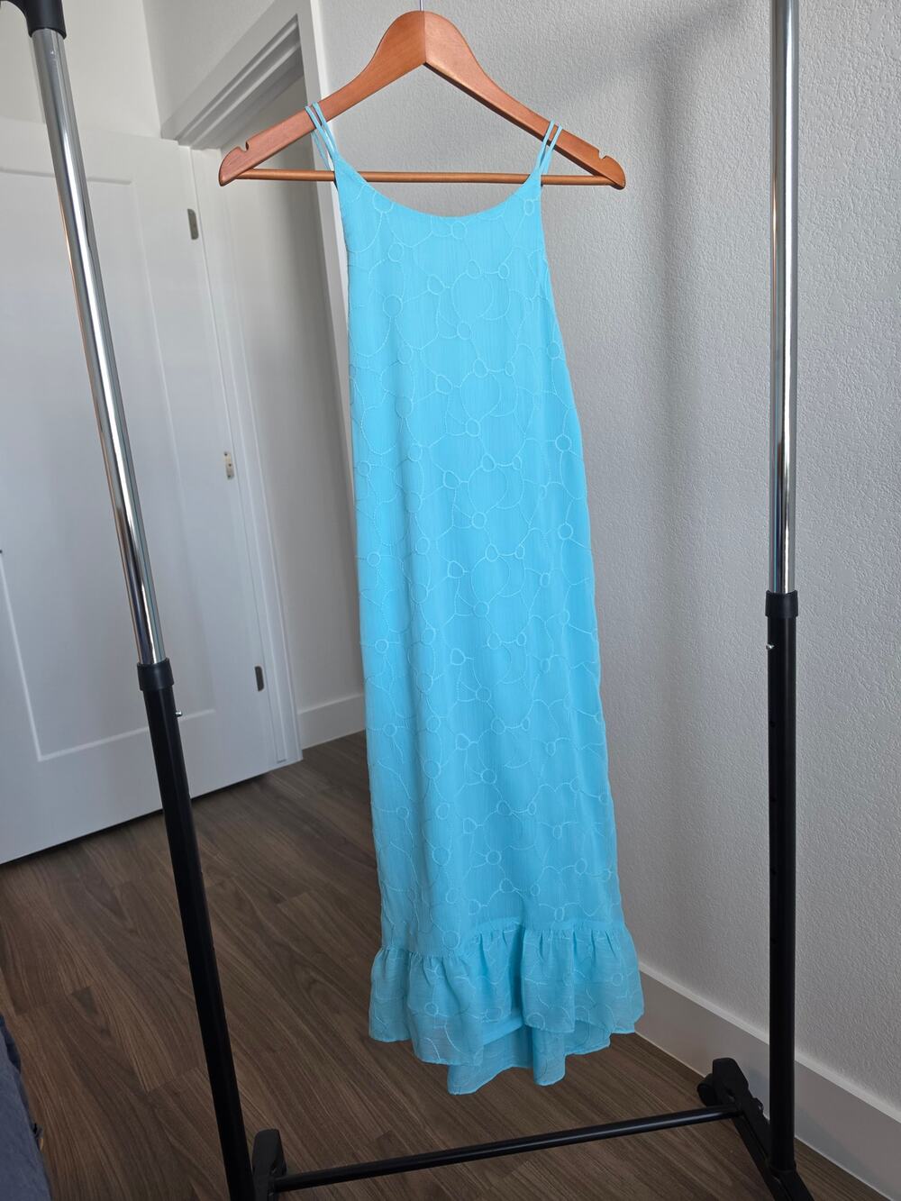 Lauren Ralph Lauren Tiered Halter Dress Aqua Blue Size 14 NWT
